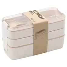 Ember Oak & Co. EcoStack 3-Tier Wheat Straw Bento Box