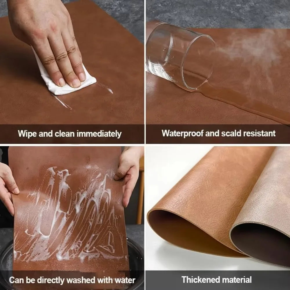 Ember Oak & Co. NordicDrop Reversible Faux Leather Placemats Set