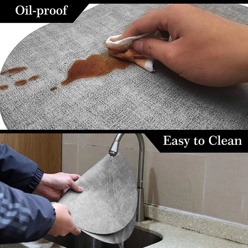 Ember Oak & Co. LinoMat Faux Leather Oval Placemats