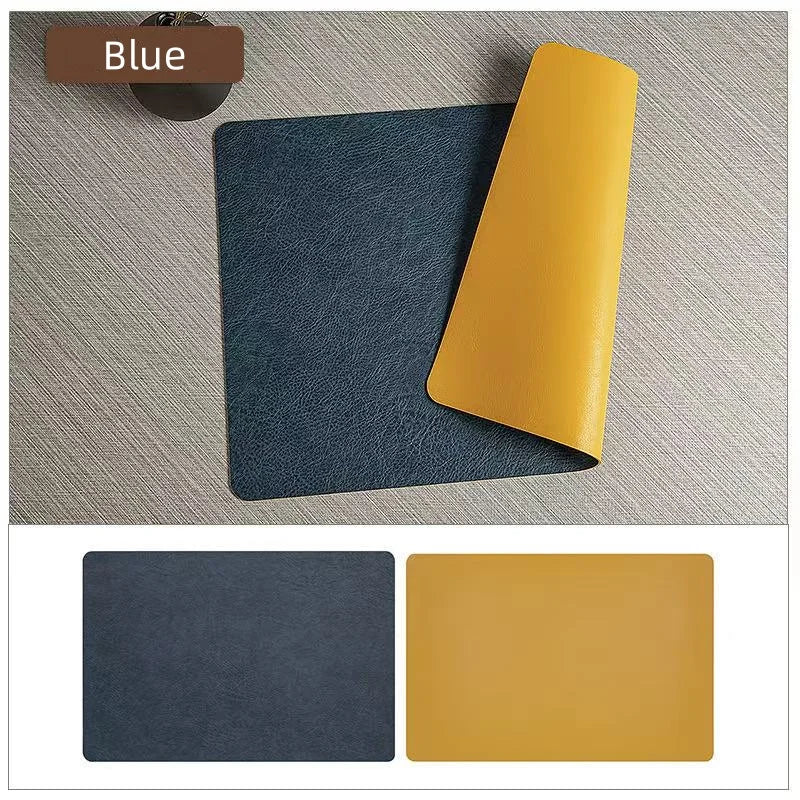 Ember Oak & Co. DuoMat Reversible Faux Leather Placemats Set