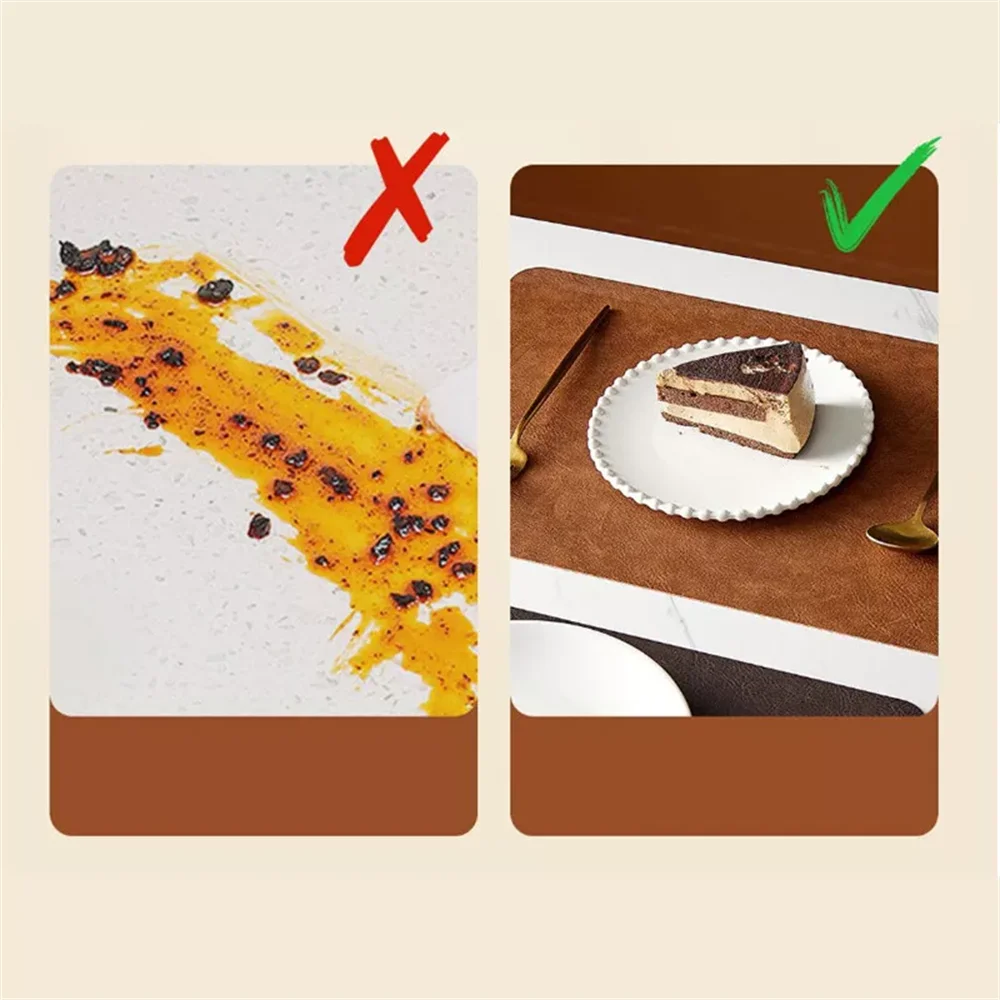 Ember Oak & Co. DuoMat Reversible Faux Leather Placemats Set