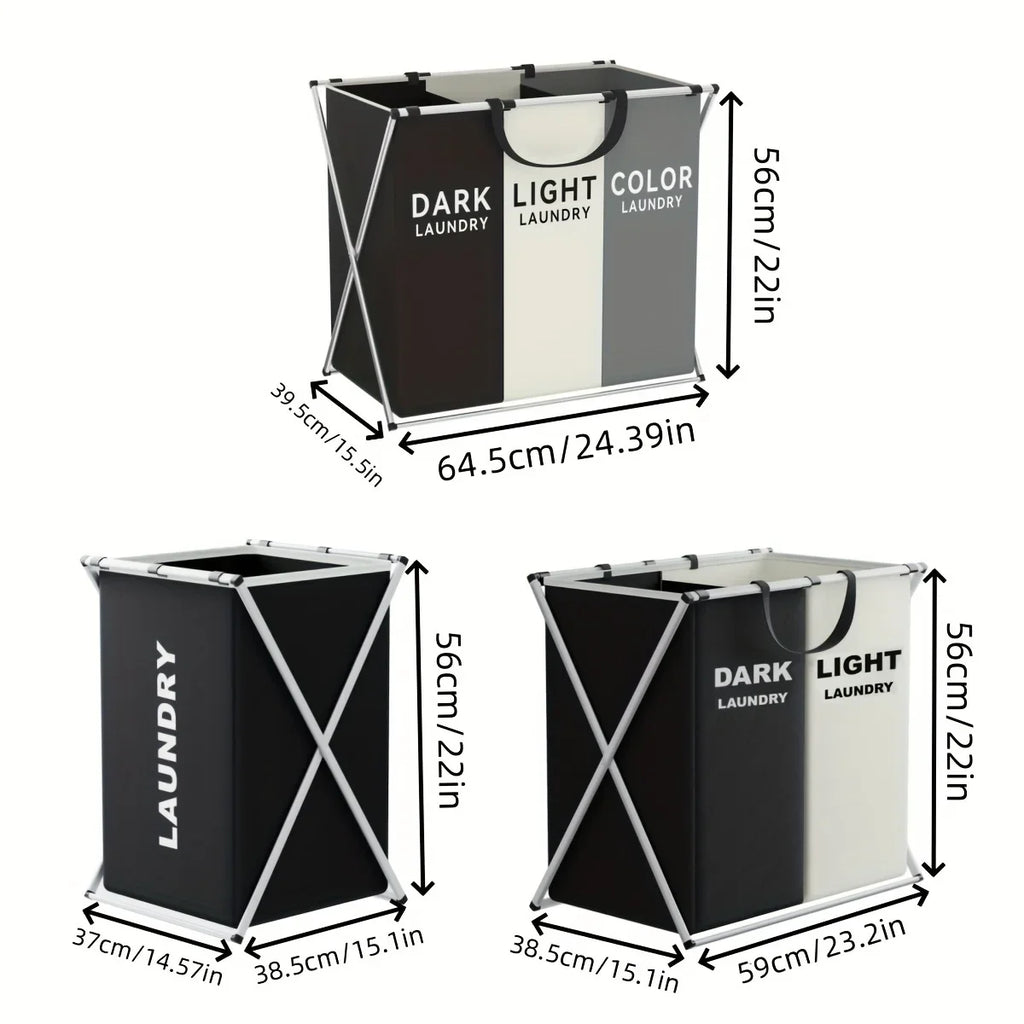 Ember Oak & Co. TriSort Foldable 3-Section Laundry Hamper