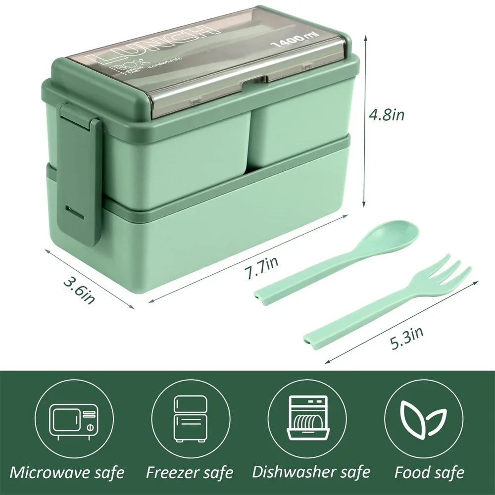 Ember Oak & Co. 1400ml Double-Layer Leak-Resistant Bento Box