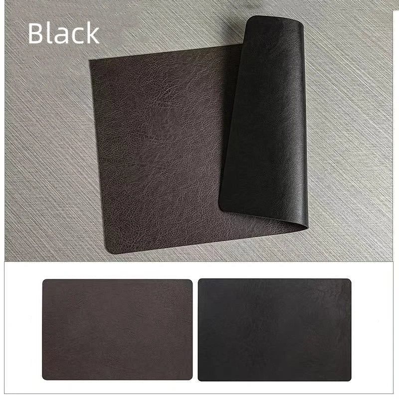 Ember Oak & Co. DuoMat Reversible Faux Leather Placemats Set