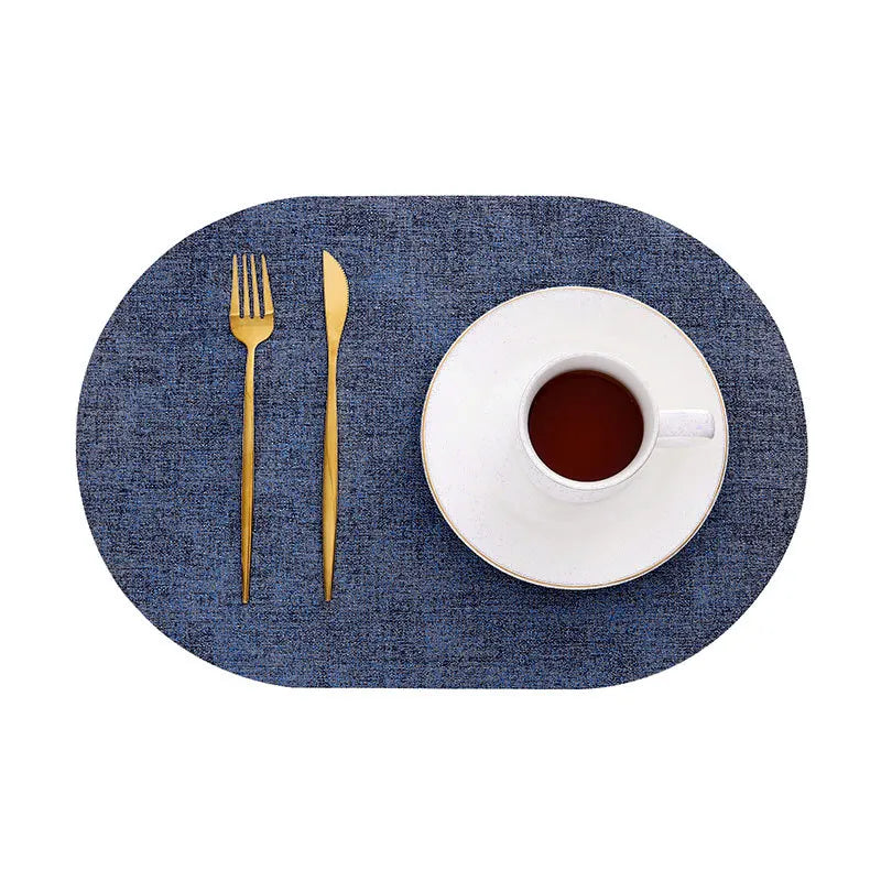 Ember Oak & Co. LinoMat Faux Leather Oval Placemats