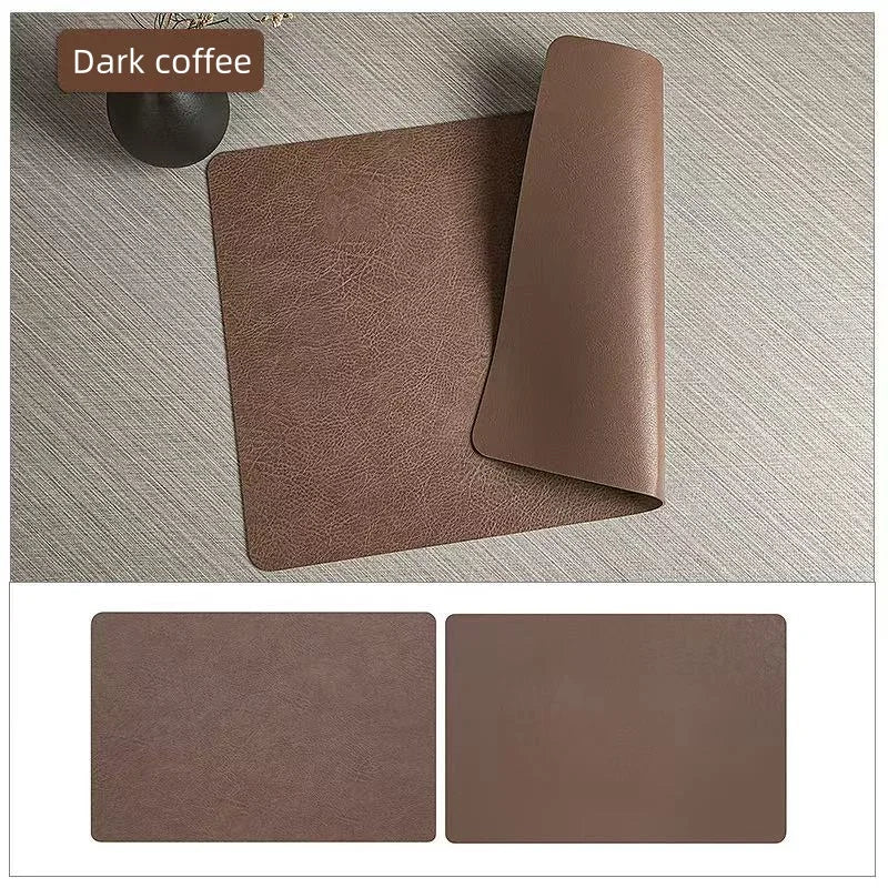 Ember Oak & Co. DuoMat Reversible Faux Leather Placemats Set