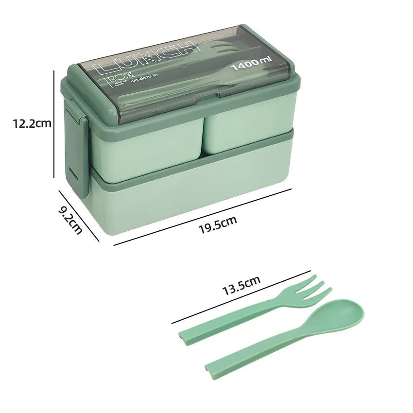 Ember Oak & Co. 1400ml Double-Layer Leak-Resistant Bento Box