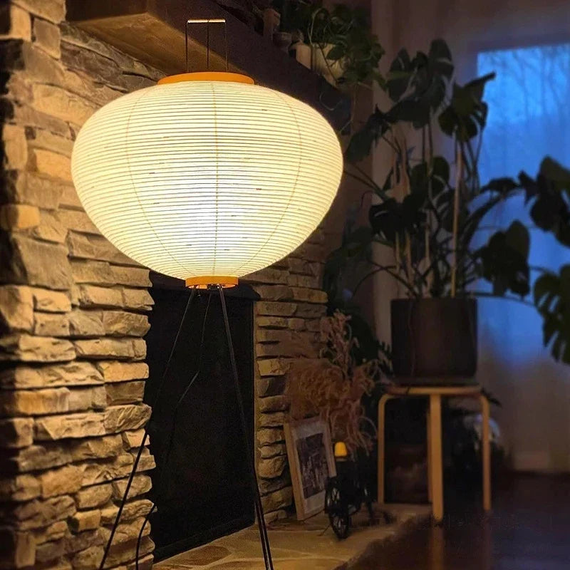 Ember Oak & Co. Nara Washi Paper Japandi Floor Lamp