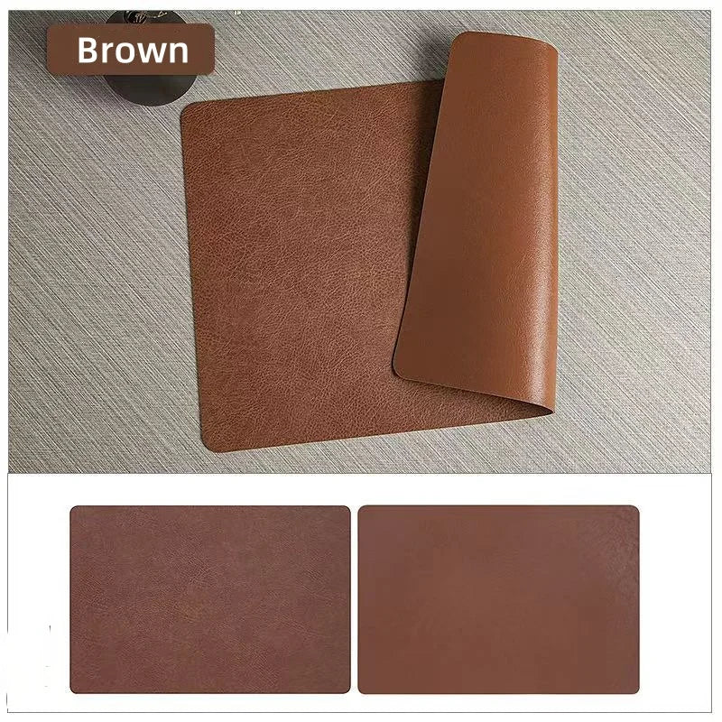 Ember Oak & Co. DuoMat Reversible Faux Leather Placemats Set