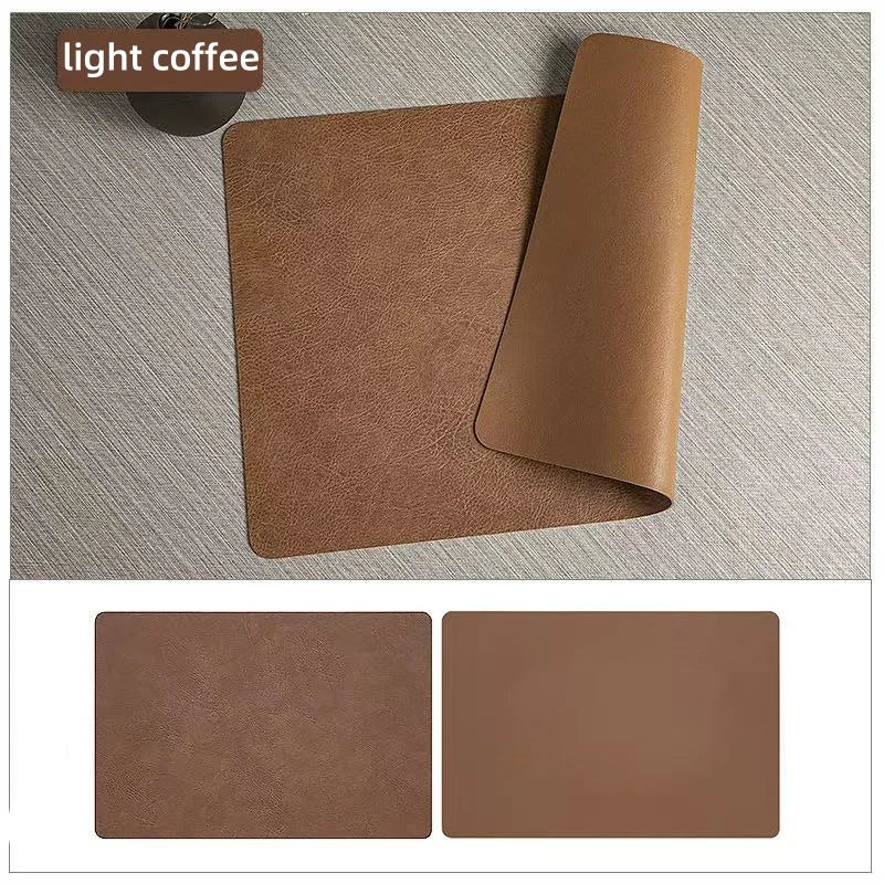Ember Oak & Co. DuoMat Reversible Faux Leather Placemats Set