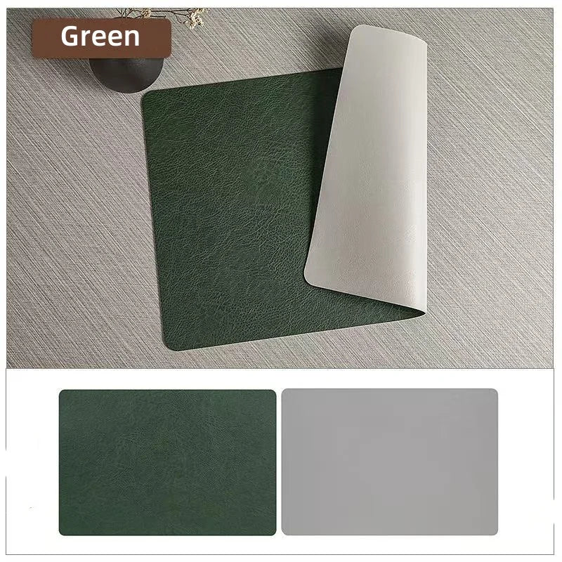 Ember Oak & Co. DuoMat Reversible Faux Leather Placemats Set