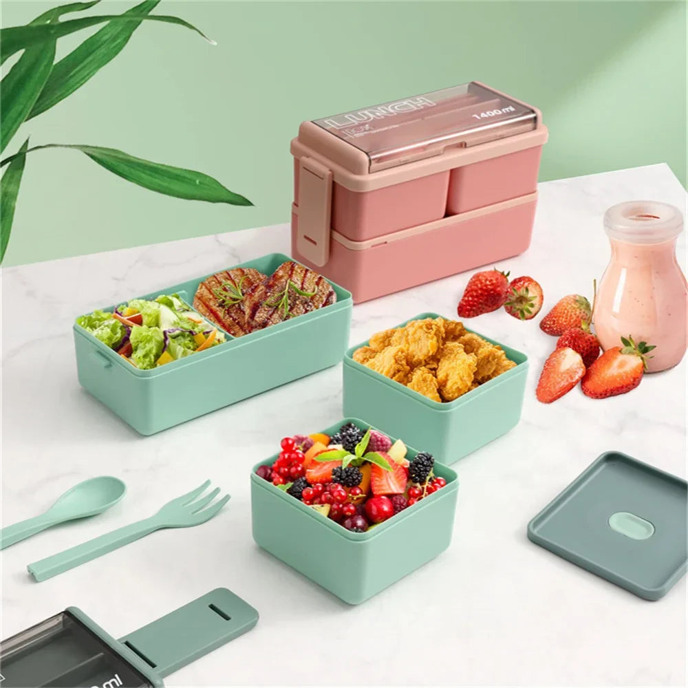 Ember Oak & Co. 1400ml Double-Layer Leak-Resistant Bento Box