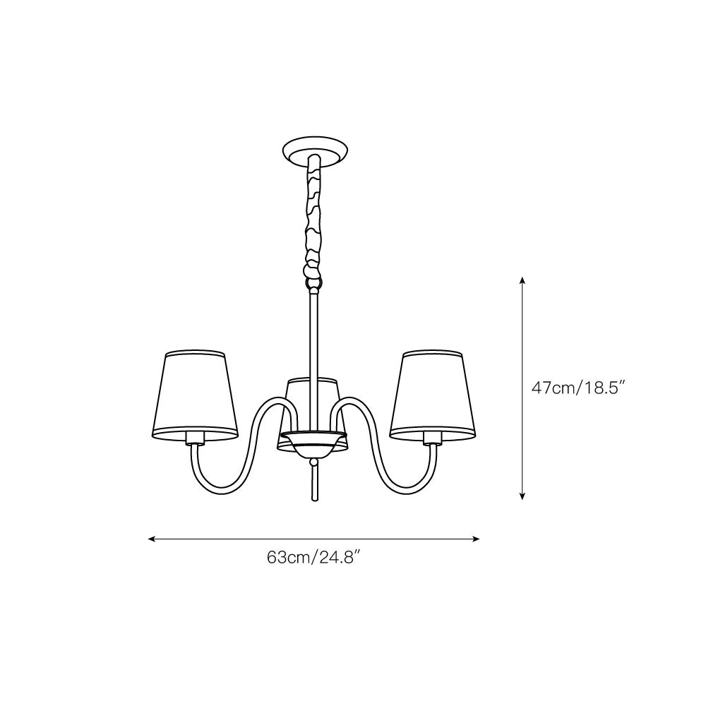 Ember Oak & Co. Aged Stacey Chandelier — Solid Brass Finish