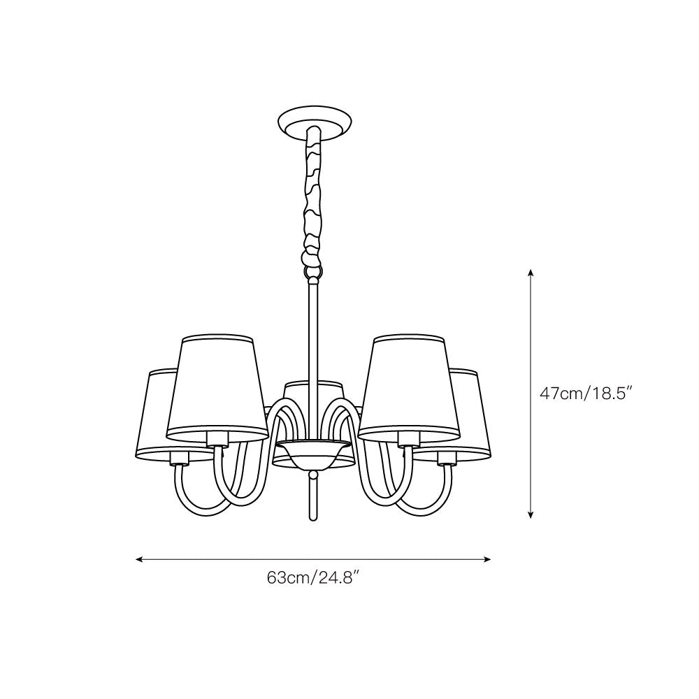 Ember Oak & Co. Aged Stacey Chandelier — Solid Brass Finish