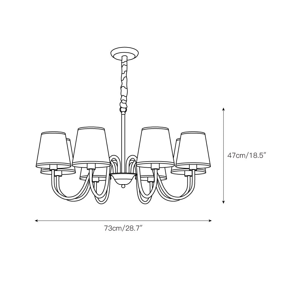 Ember Oak & Co. Aged Stacey Chandelier — Solid Brass Finish
