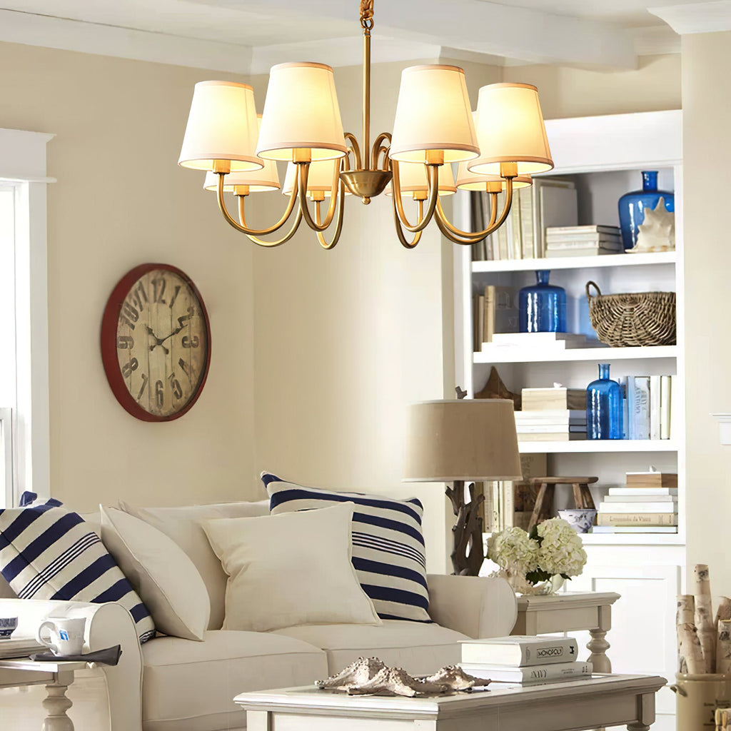 Ember Oak & Co. Aged Stacey Chandelier — Solid Brass Finish