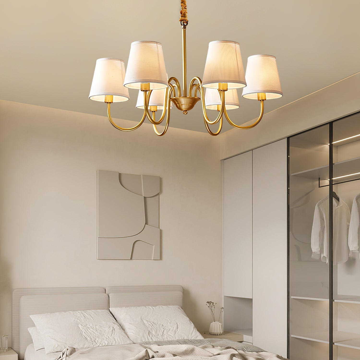 Ember Oak & Co. Aged Stacey Chandelier — Solid Brass Finish