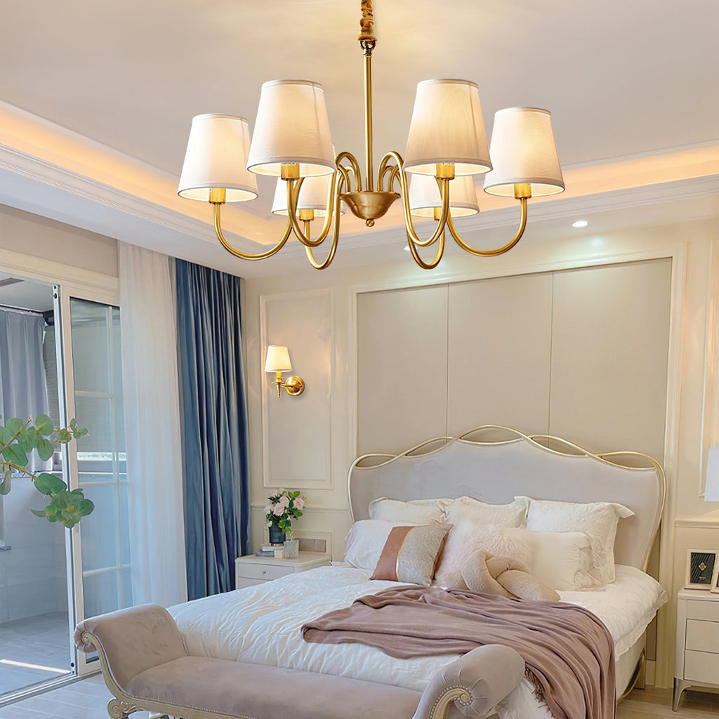 Ember Oak & Co. Aged Stacey Chandelier — Solid Brass Finish