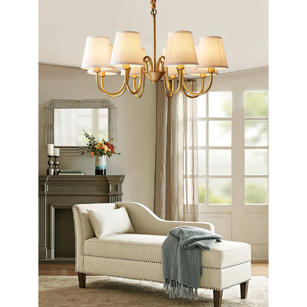Ember Oak & Co. Aged Stacey Chandelier — Solid Brass Finish