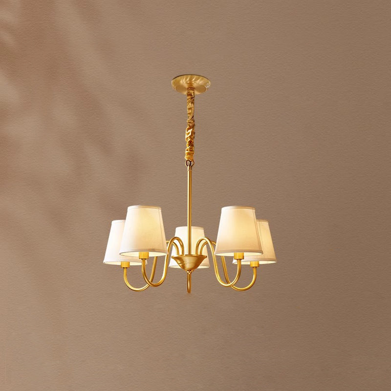 Ember Oak & Co. Aged Stacey Chandelier — Solid Brass Finish