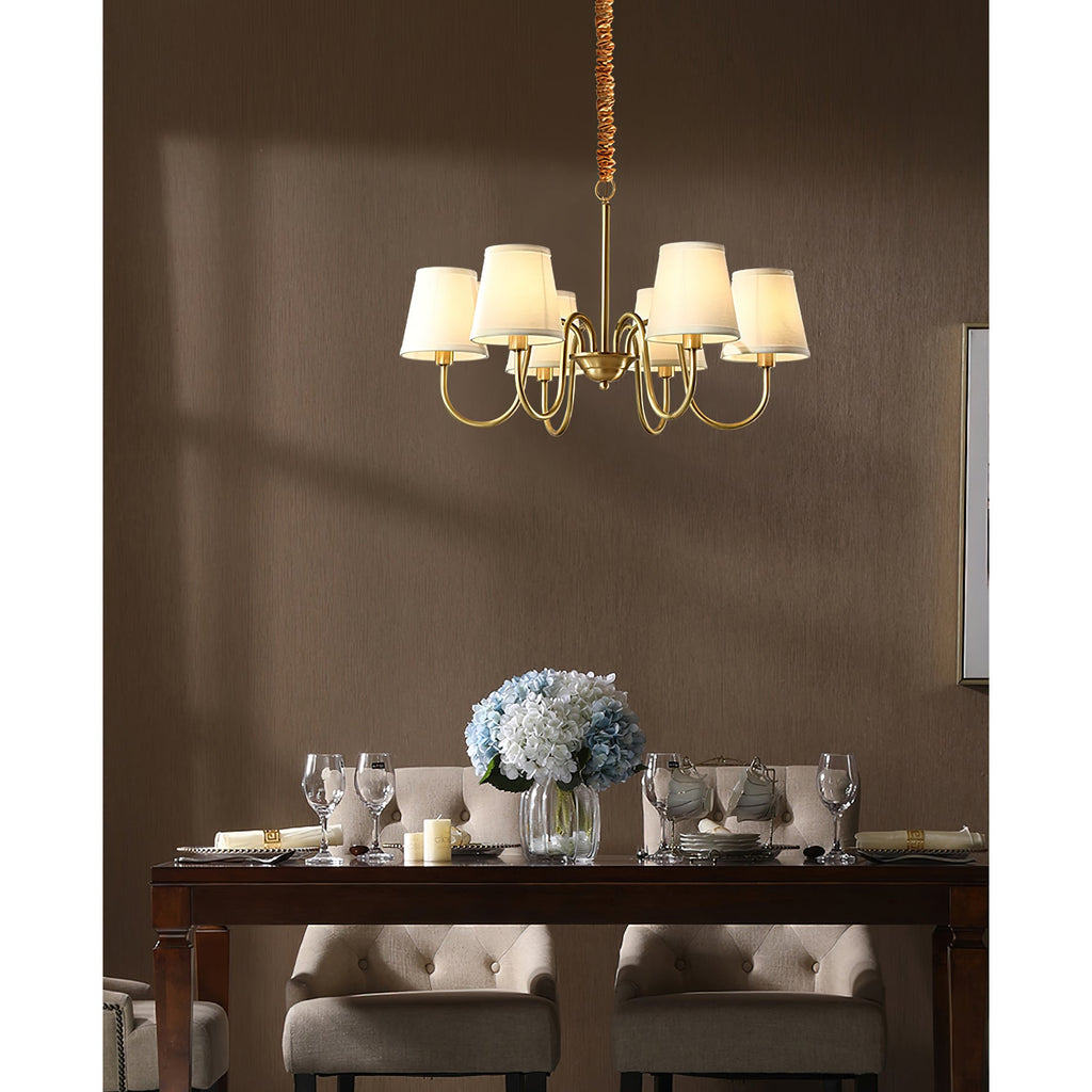 Ember Oak & Co. Aged Stacey Chandelier — Solid Brass Finish