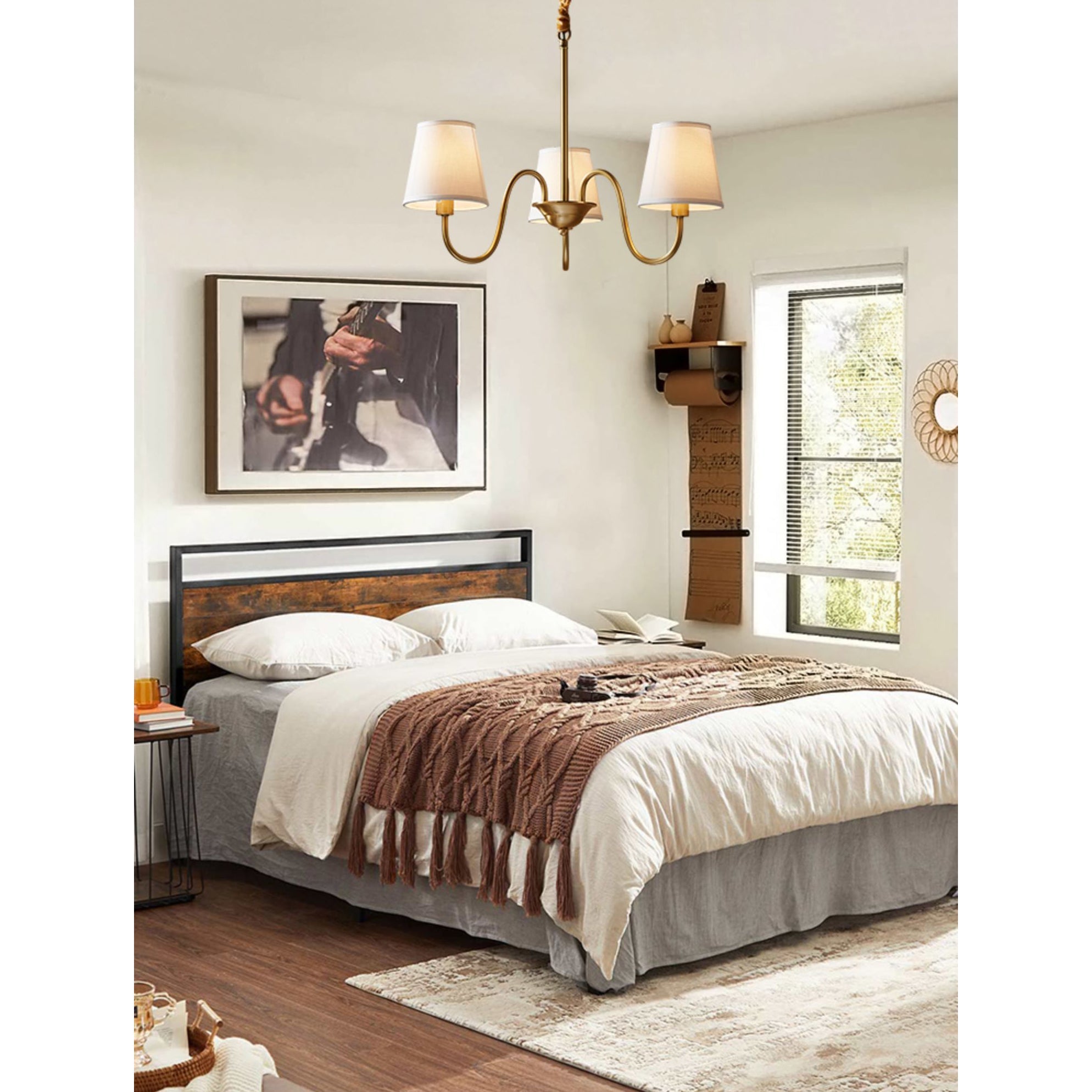 Ember Oak & Co. Aged Stacey Chandelier — Solid Brass Finish