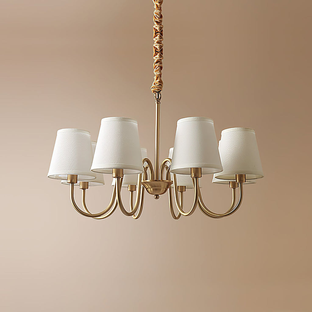 Ember Oak & Co. Aged Stacey Chandelier — Solid Brass Finish