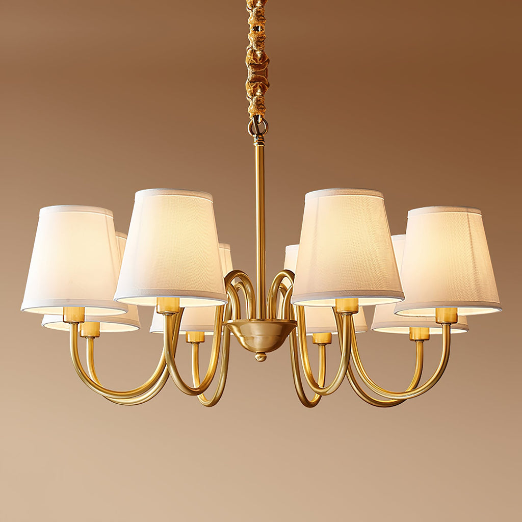 Ember Oak & Co. Aged Stacey Chandelier — Solid Brass Finish