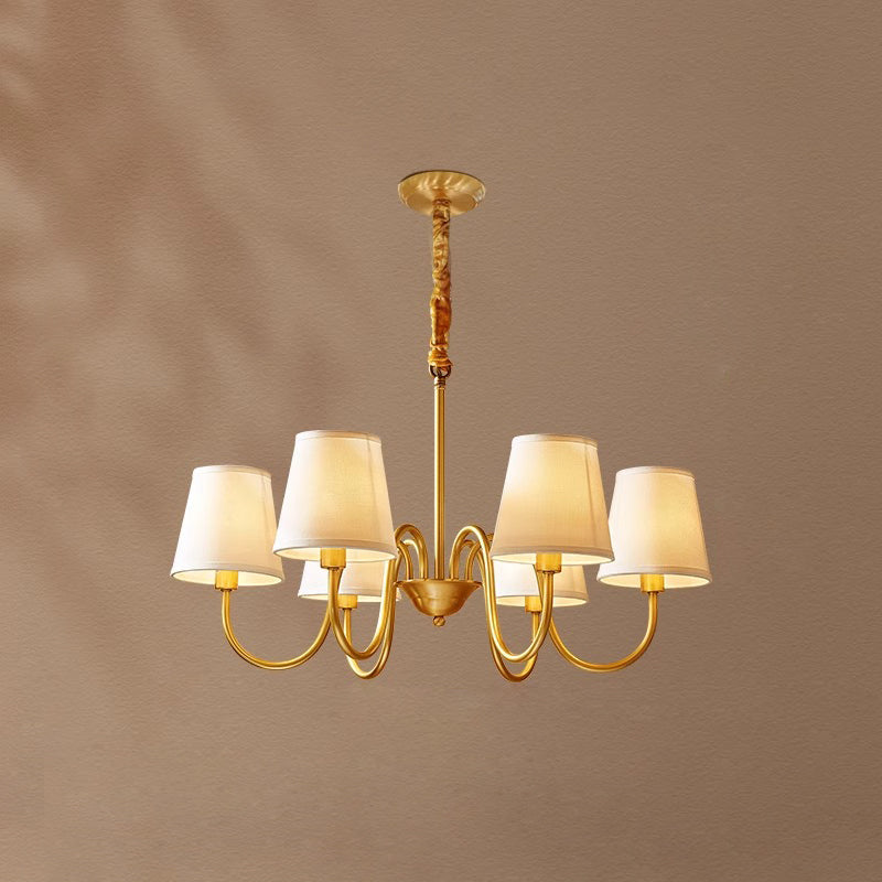 Ember Oak & Co. Aged Stacey Chandelier — Solid Brass Finish