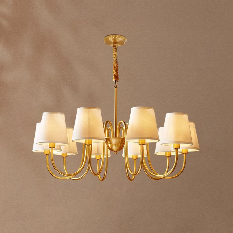 Ember Oak & Co. Aged Stacey Chandelier — Solid Brass Finish