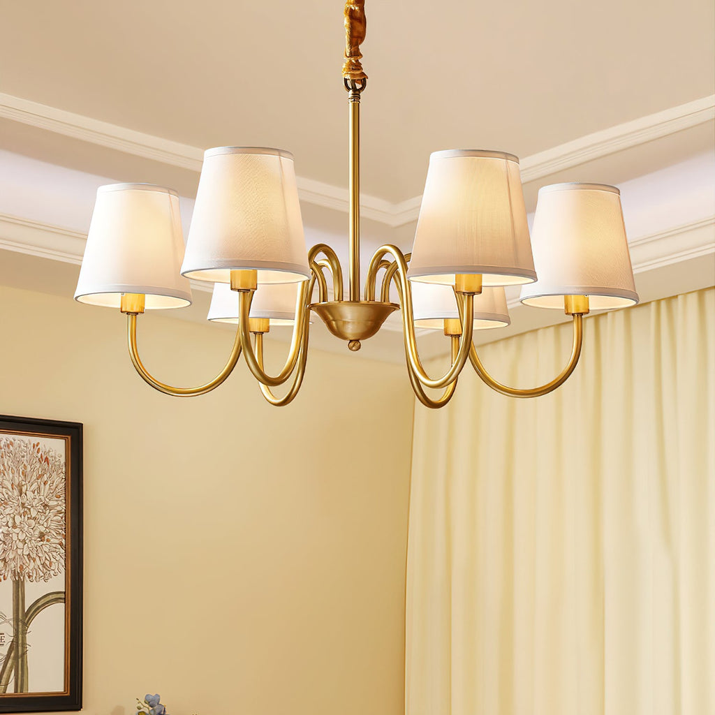 Ember Oak & Co. Aged Stacey Chandelier — Solid Brass Finish