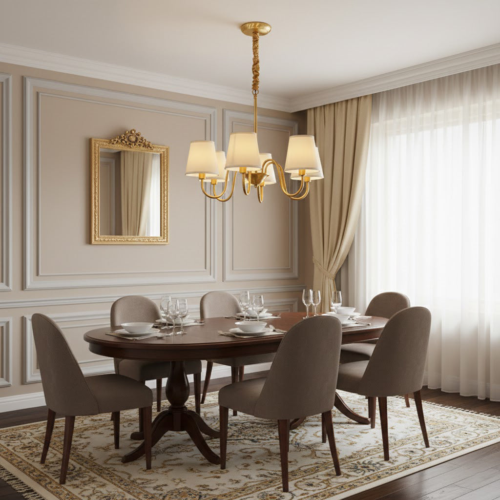 Ember Oak & Co. Aged Stacey Chandelier — Solid Brass Finish