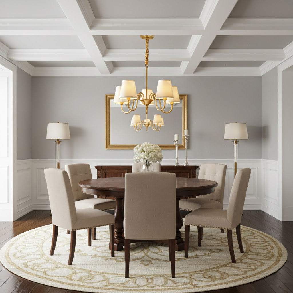 Ember Oak & Co. Aged Stacey Chandelier — Solid Brass Finish