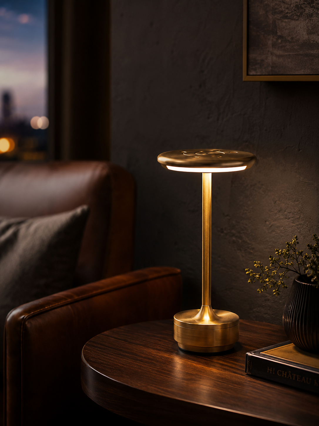 Ember Oak & Co. Atlas Vintage Metal Rechargeable Table Lamp