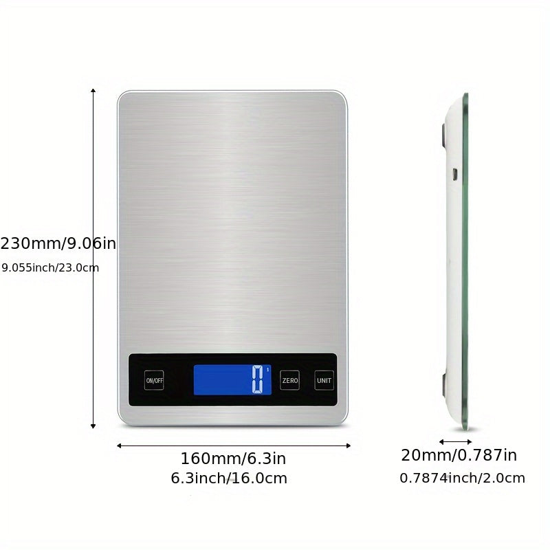 Ember Oak & Co. 15kg USB Rechargeable Digital Kitchen Scale
