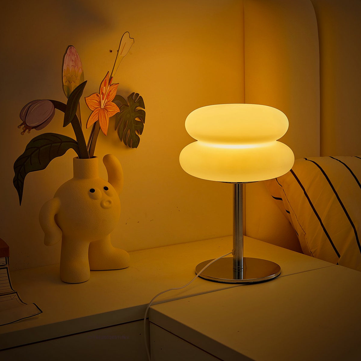 Ember Oak & Co. Halo Compact Rechargeable Touch Table Lamp