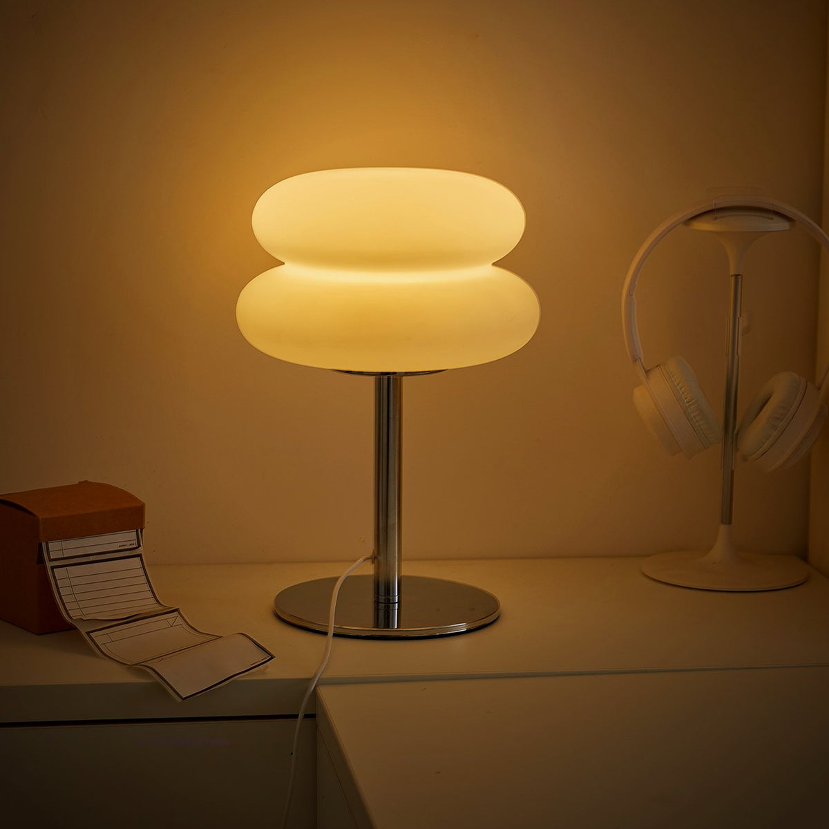 Ember Oak & Co. Halo Compact Rechargeable Touch Table Lamp