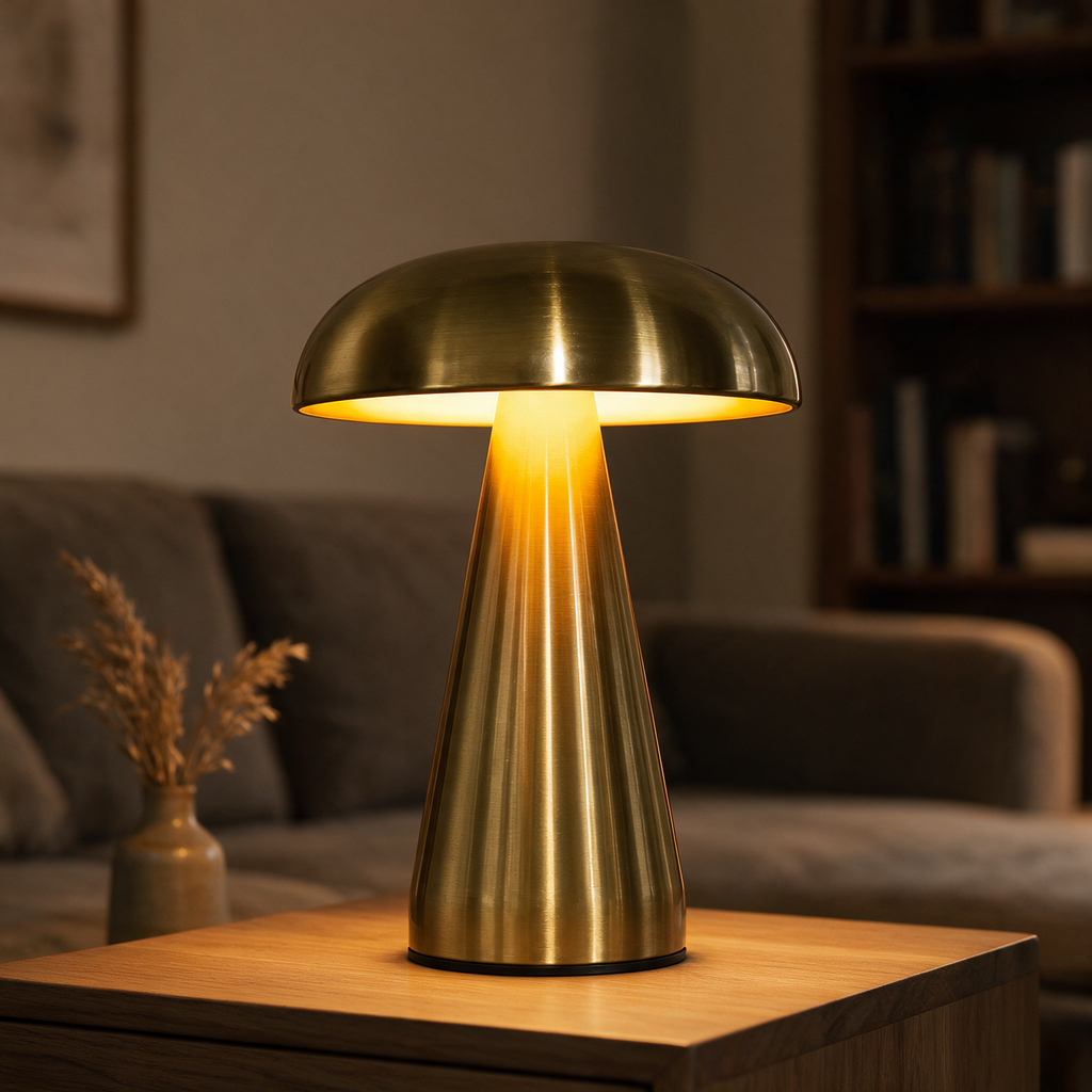 Juno Mushroom Cordless Table Lamp - lifestyle