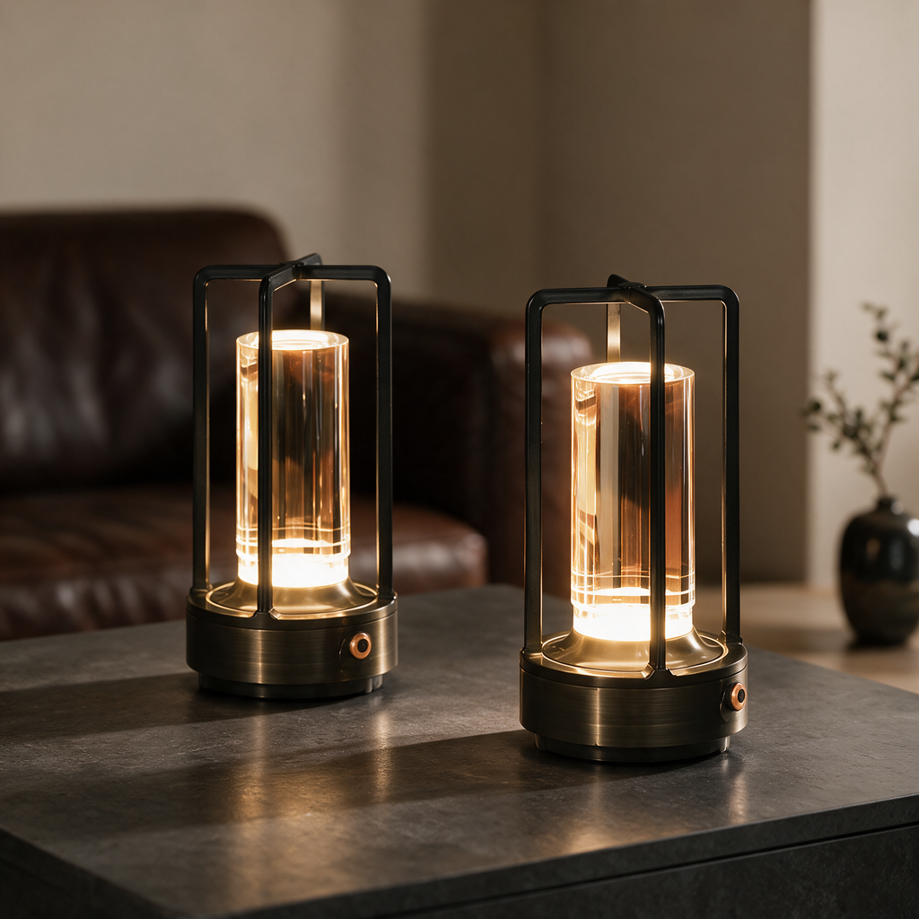 Marlow Faceted Cordless Table Lamp - lifestyle