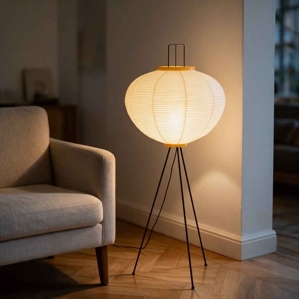Nara Japanese Paper Floor Lamp - lifestyle