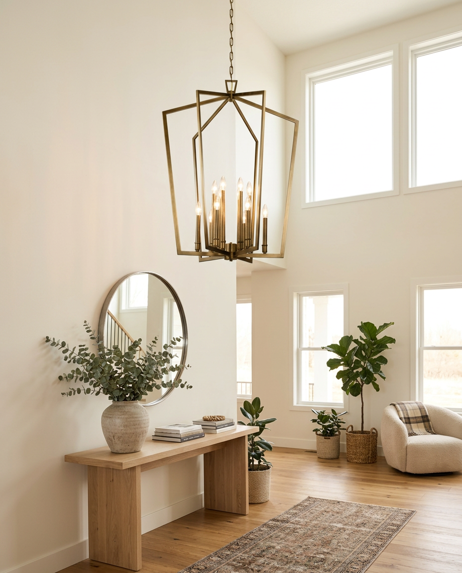 Abbotswell Chandelier — Solid Brass Finish — lifestyle photo