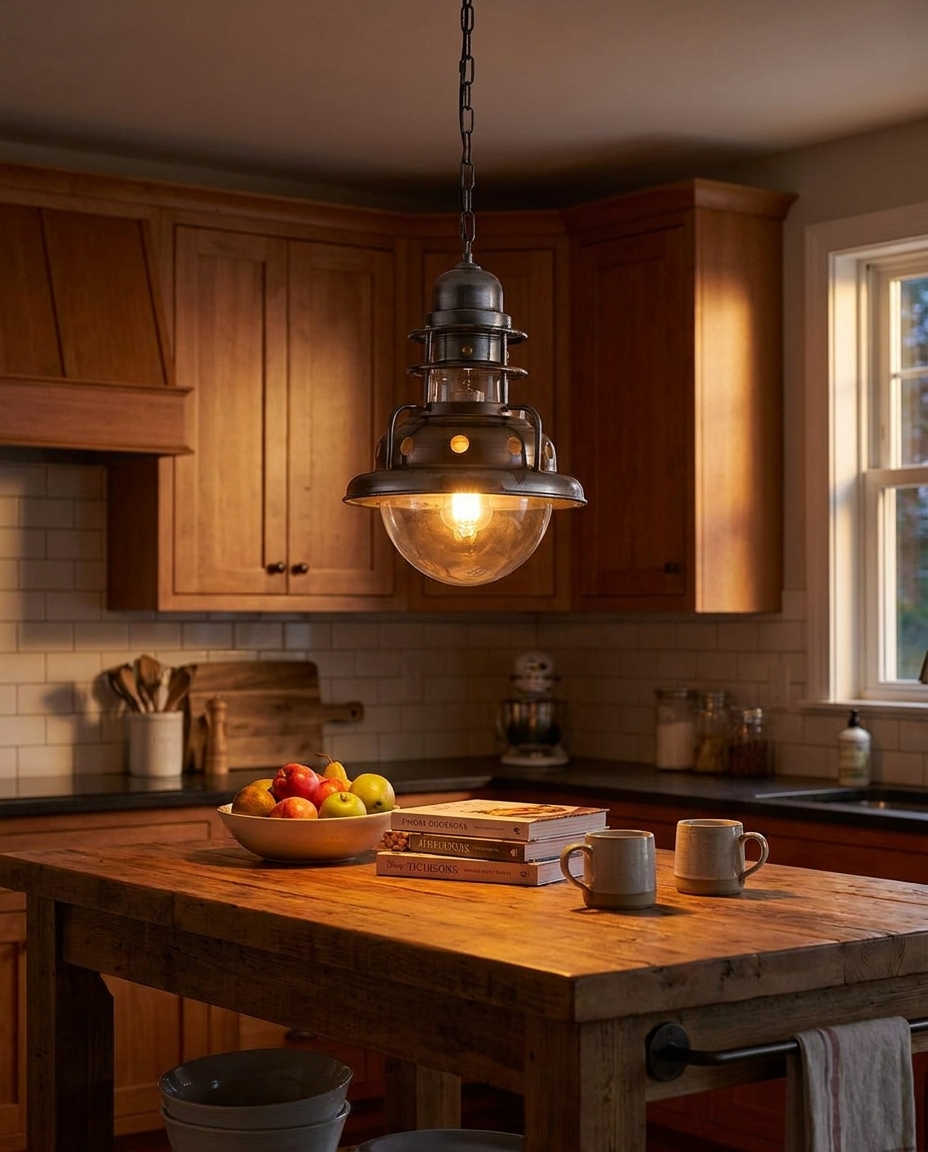 Abeleisa Pendant Lamp — Solid Copper Finish — lifestyle photo