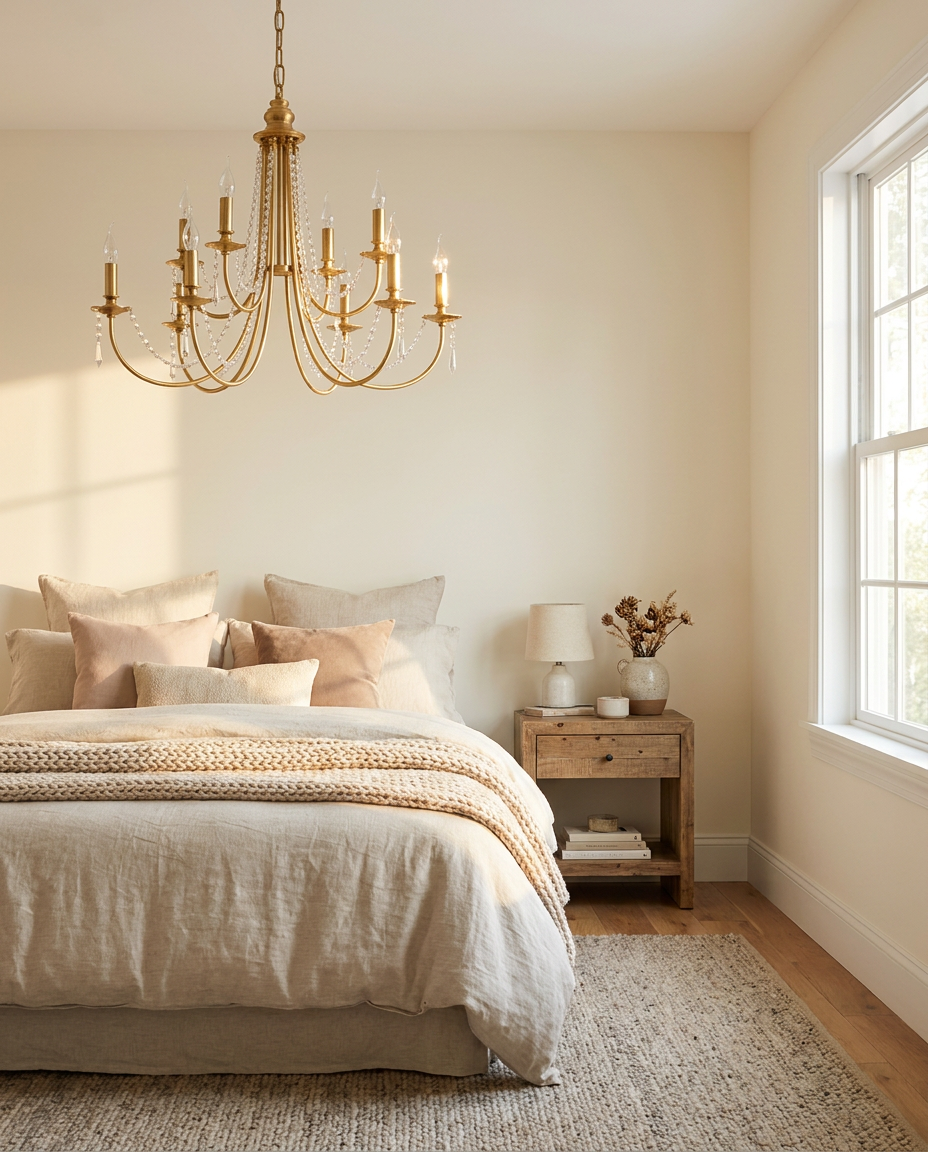 Acroma Crystal Chandelier — Solid Brass Finish — lifestyle photo