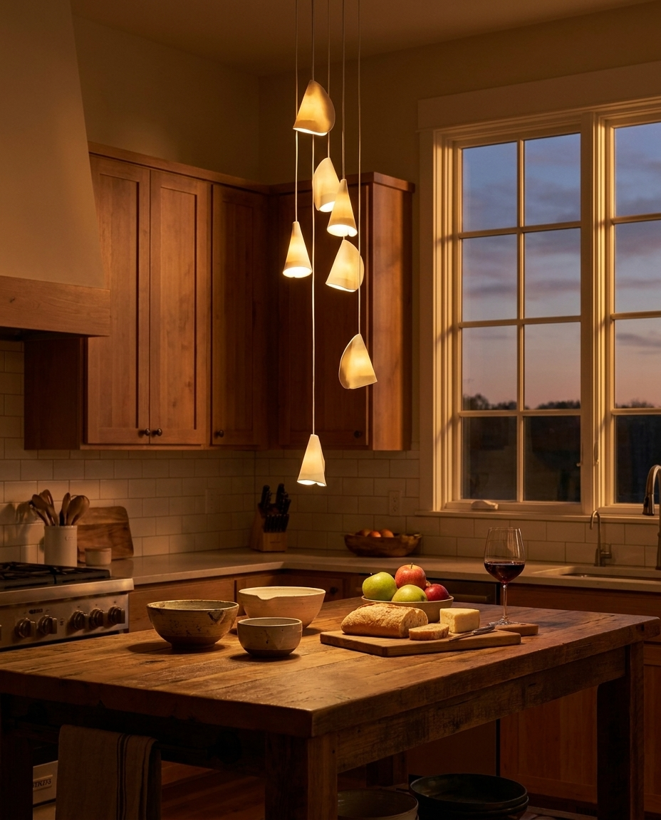 21 Thin Porcelain Pendant Lamp — Dimmable LED — lifestyle photo
