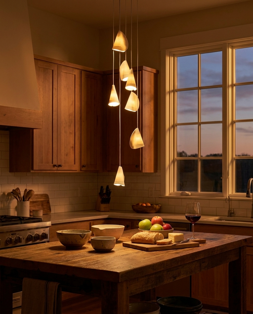 21 Thin Porcelain Pendant Lamp — Dimmable LED — lifestyle photo
