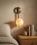 Adrion Alabaster Wall Sconce — Natural Alabaster Stone — lifestyle photo