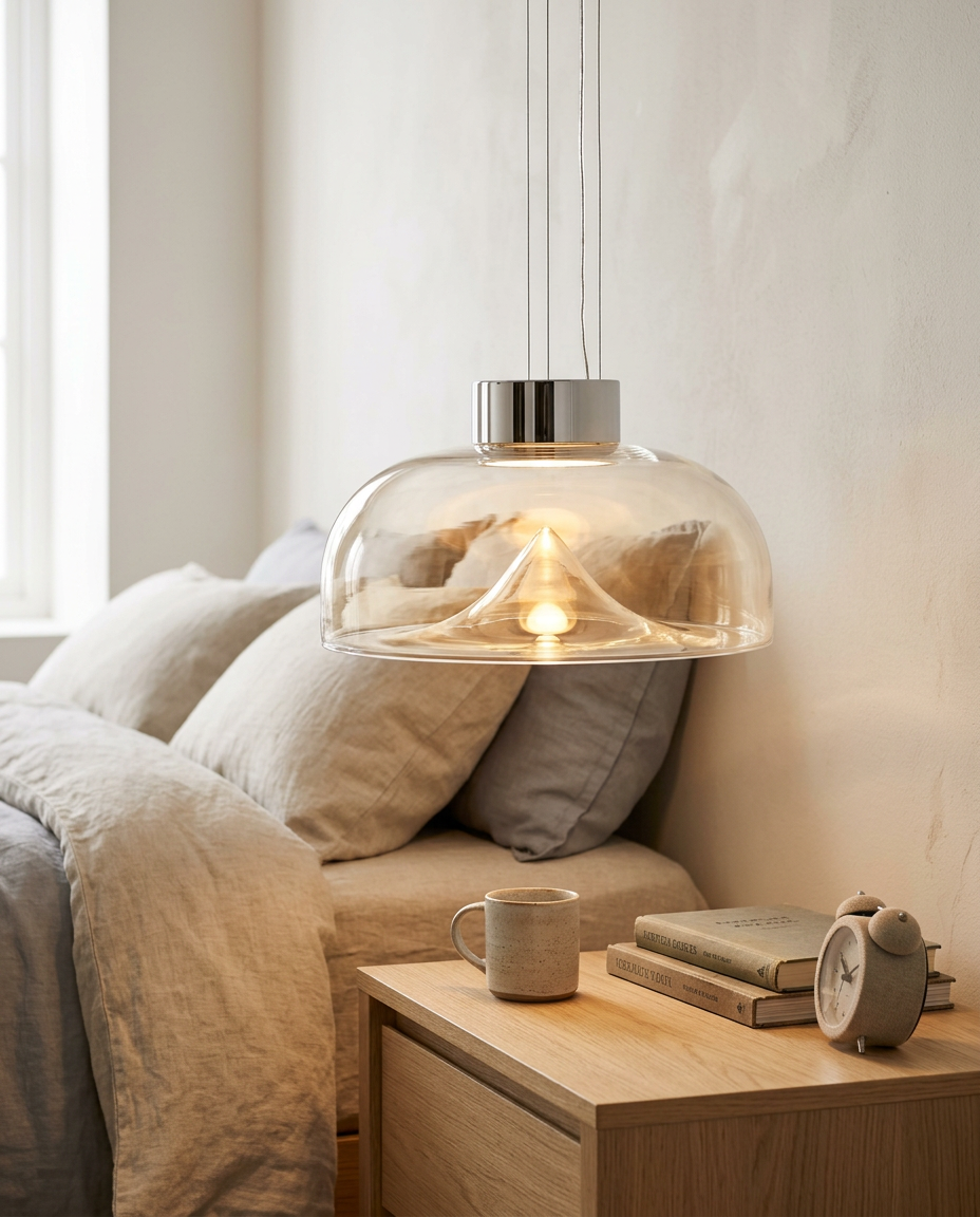 Aella Glass Pendant Light — Dimmable LED — lifestyle photo