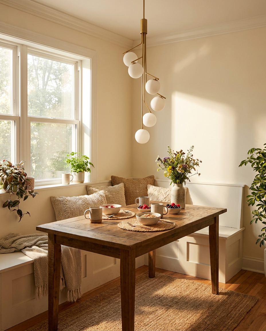 Ageet Pendant Light — Solid Brass Finish — lifestyle photo