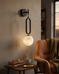 Alabaster Ball Wall Sconce — Natural Alabaster Stone — lifestyle photo