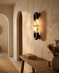 Alabaster Banded KoKo Sconce — Natural Alabaster Stone — lifestyle photo